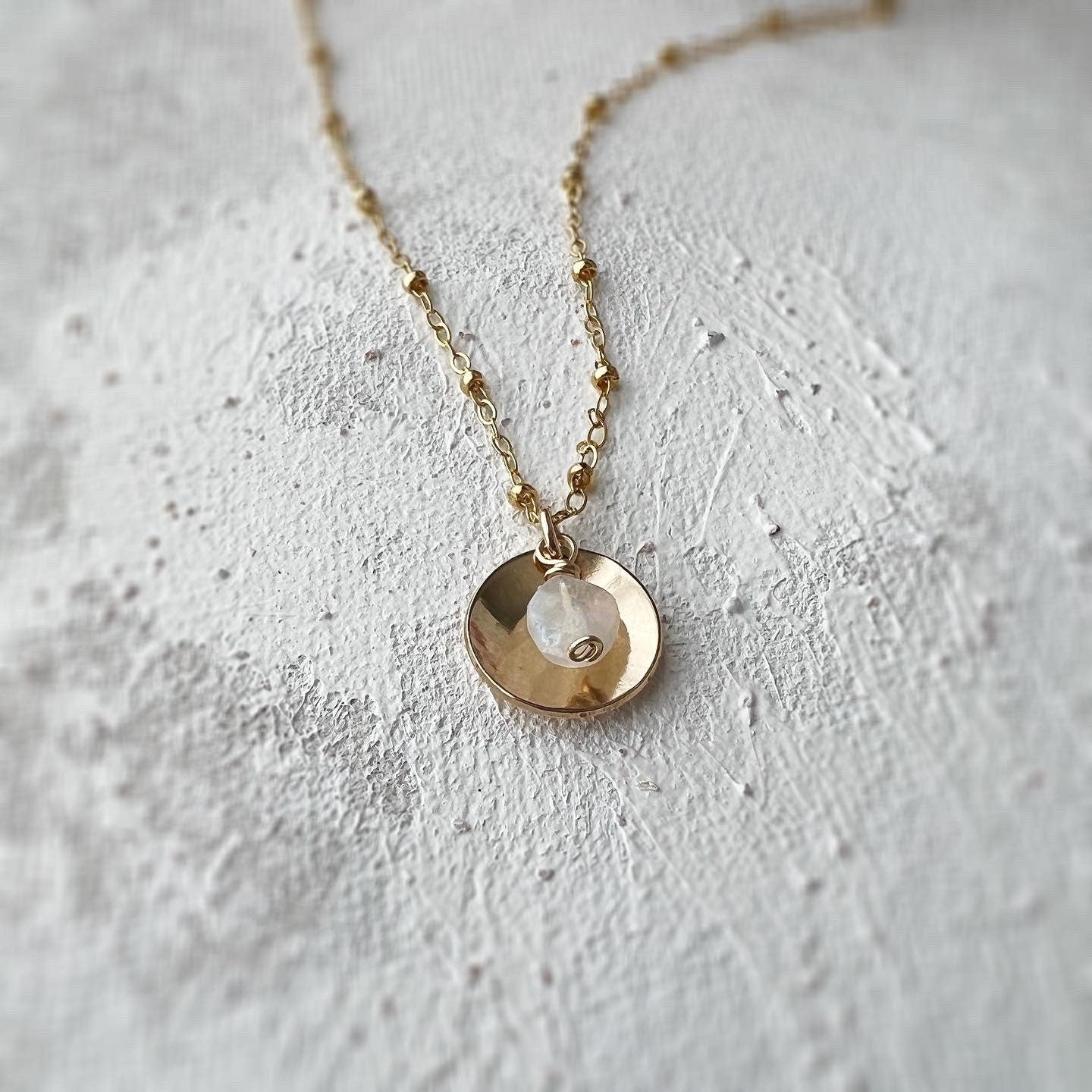 Buy Ayesha Flower Moonstone and Diamante Stud Mini Pendant Rose Gold Toned Dainty  Necklace online